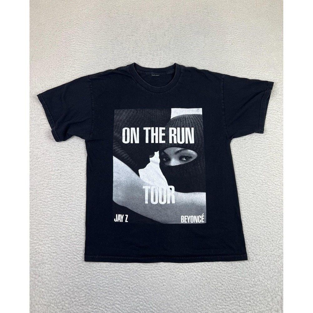 Beyoncé Jay Z On The Run Tour Shirt Mens Medium Black 2014 Concert Graphic Tee